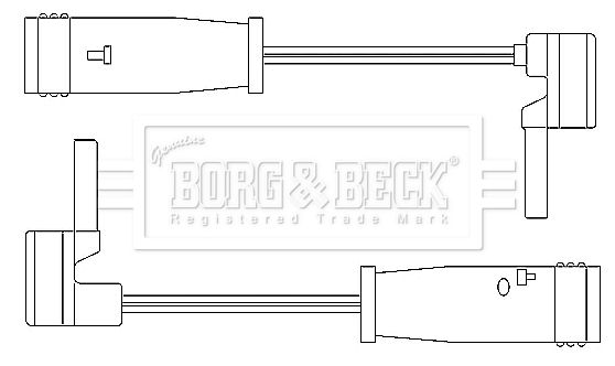 BORG & BECK įspėjimo kontaktas, stabdžių trinkelių susidėvėjim BWL3050